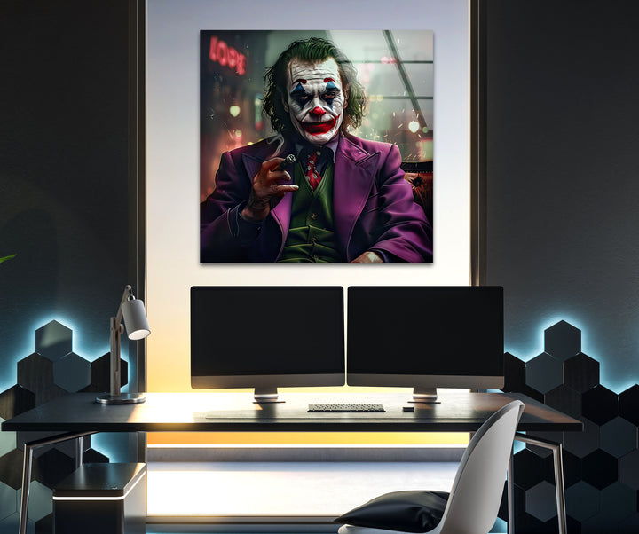 Joker in The Dark Glass Wall Art print on glass, glass printed photos
