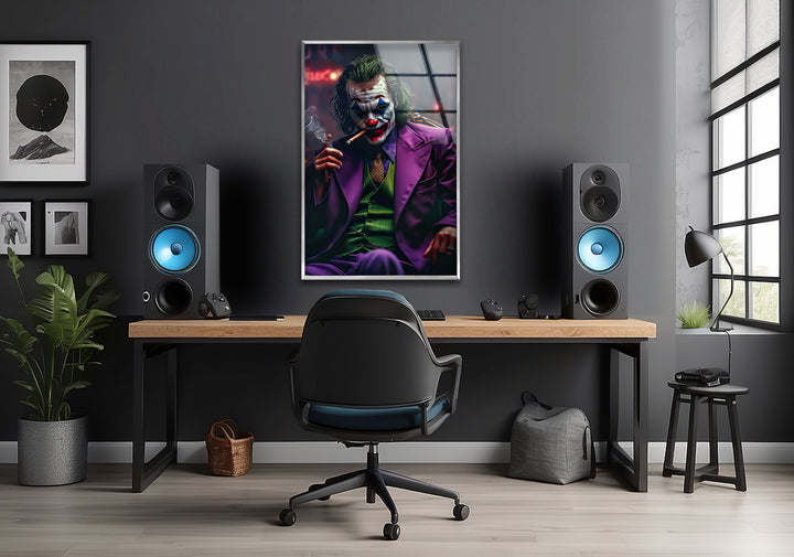 Joker in Dark Glass Wall Art glass image printing, glass prints from photos
