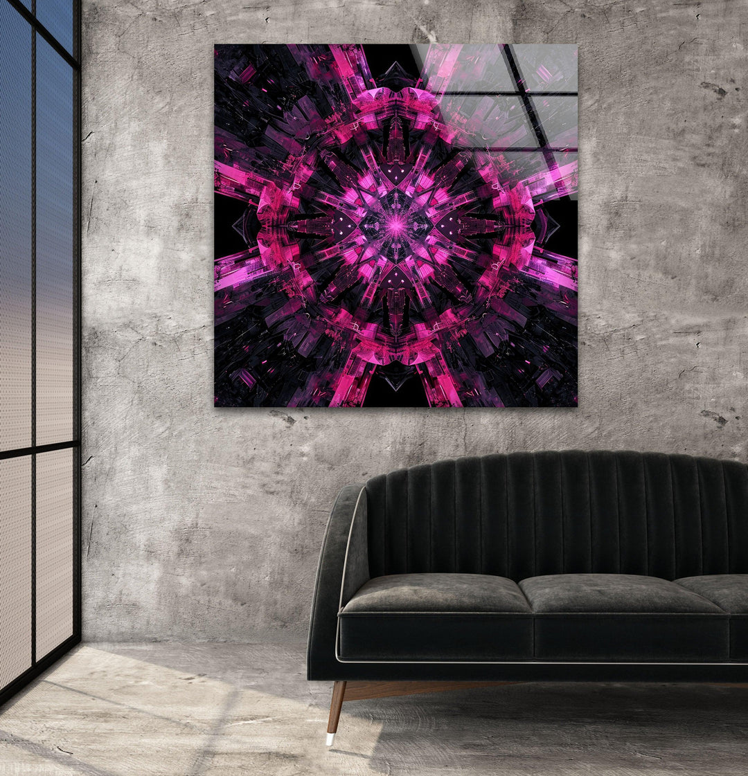 Purple Kaleydoskop Glass Wall Art