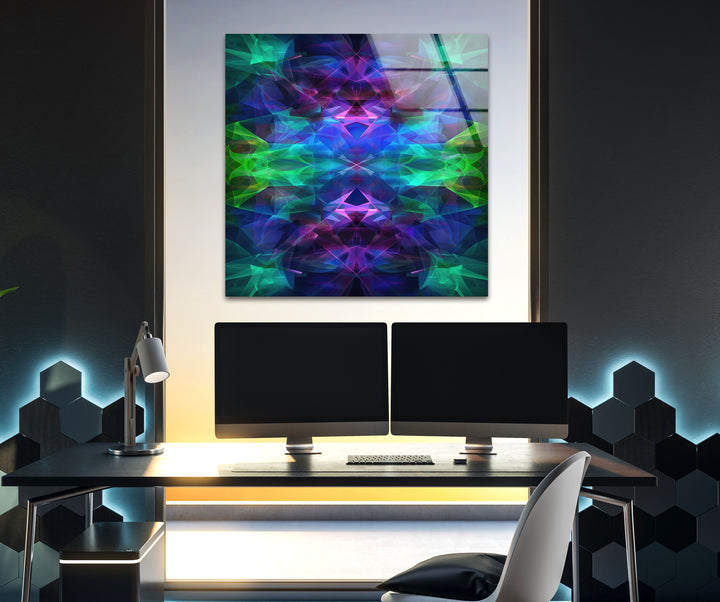 Neon Kaleydoskop Glass Wall Art