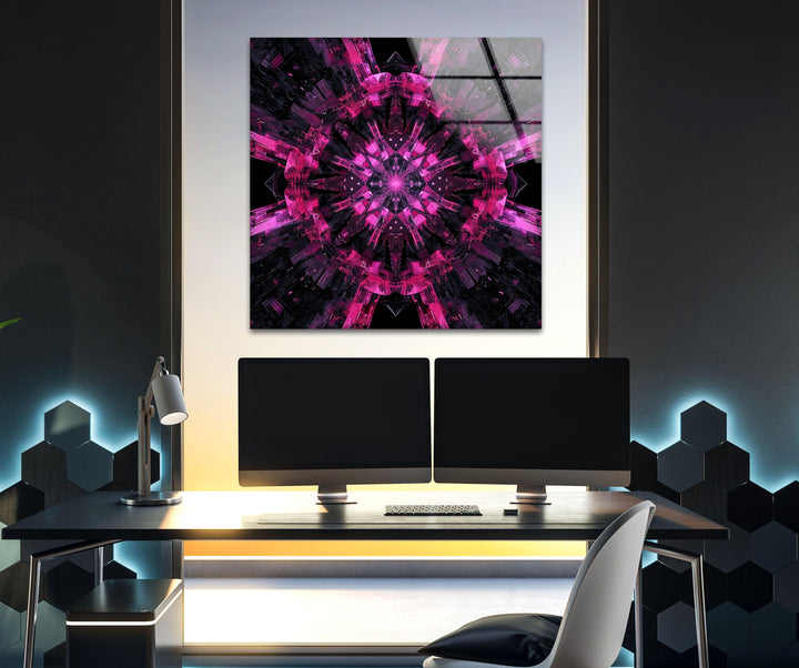 Purple Kaleydoskop Glass Wall Art