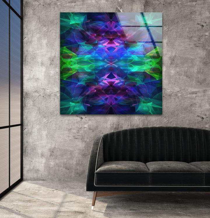 Neon Kaleydoskop Glass Wall Art