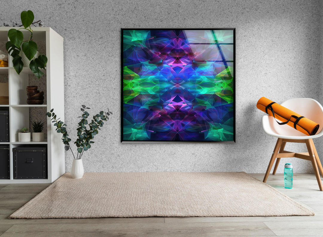 Neon Kaleydoskop Glass Wall Art