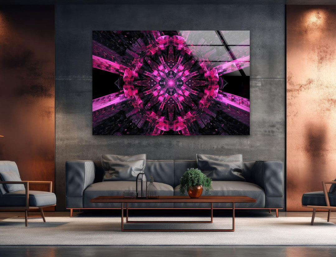 Purple Kaleydoskop Glass Wall Art