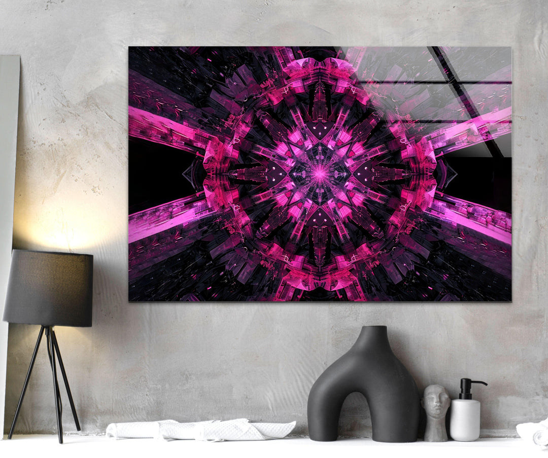 Purple Kaleydoskop Glass Wall Art