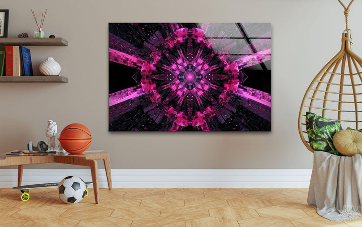 Purple Kaleydoskop Glass Wall Art