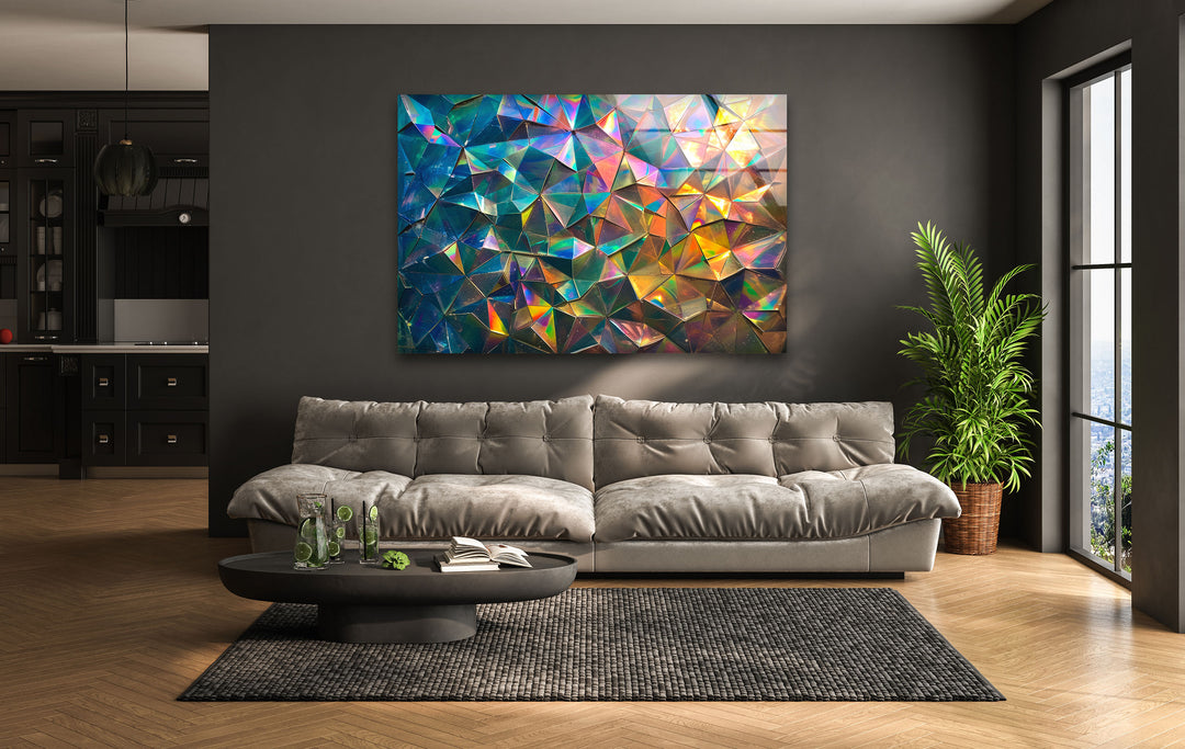 Colorful Gems Glass Wall Art glass art painting, glass art for the Wall