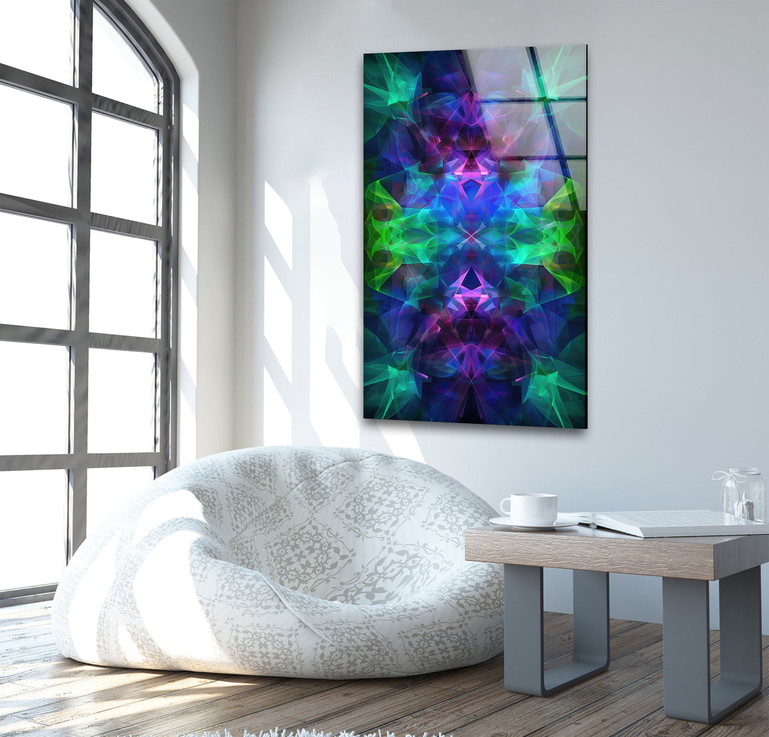 Neon Kaleydoskop Glass Wall Art