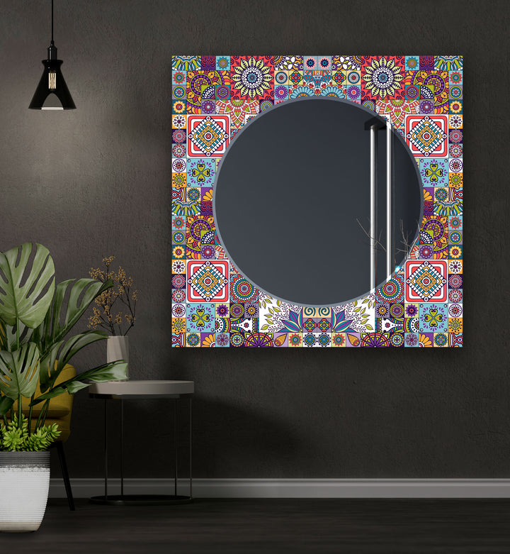 Colored Mosaic Wall Mirrors Dining Room Mirror
