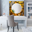 Gold Stained Tempered Glass Wall Mirror