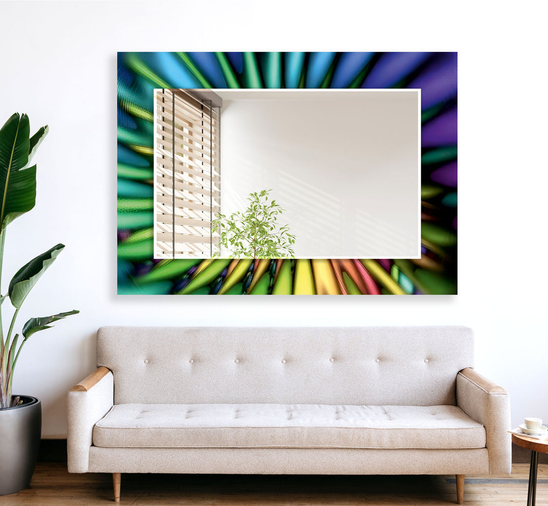 Rainbow Colors Abstract Wall Mirror backlit mirror
