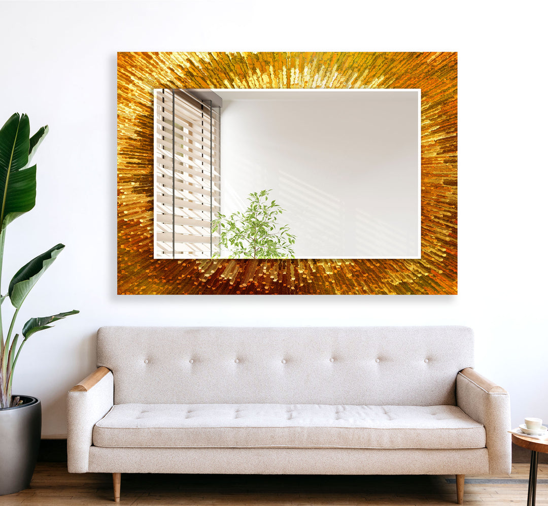 Bright Gold Abstract Wall Mirror Abstract Mirror
