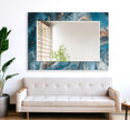 Abstract Tempered Glass Wall Mirror