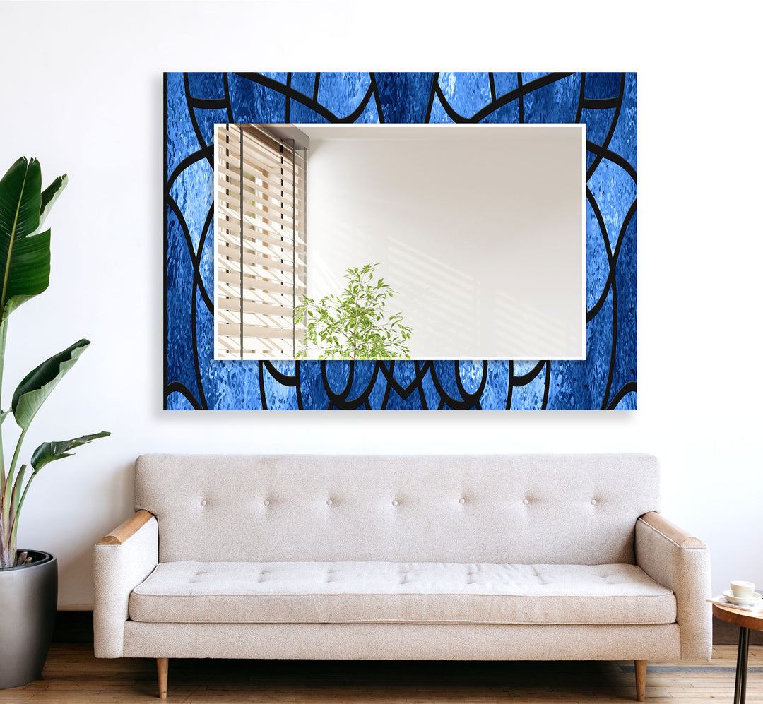 Navy Blue Stained Wall Mirrors