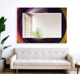 Abstract Round Tempered Glass Wall Mirror