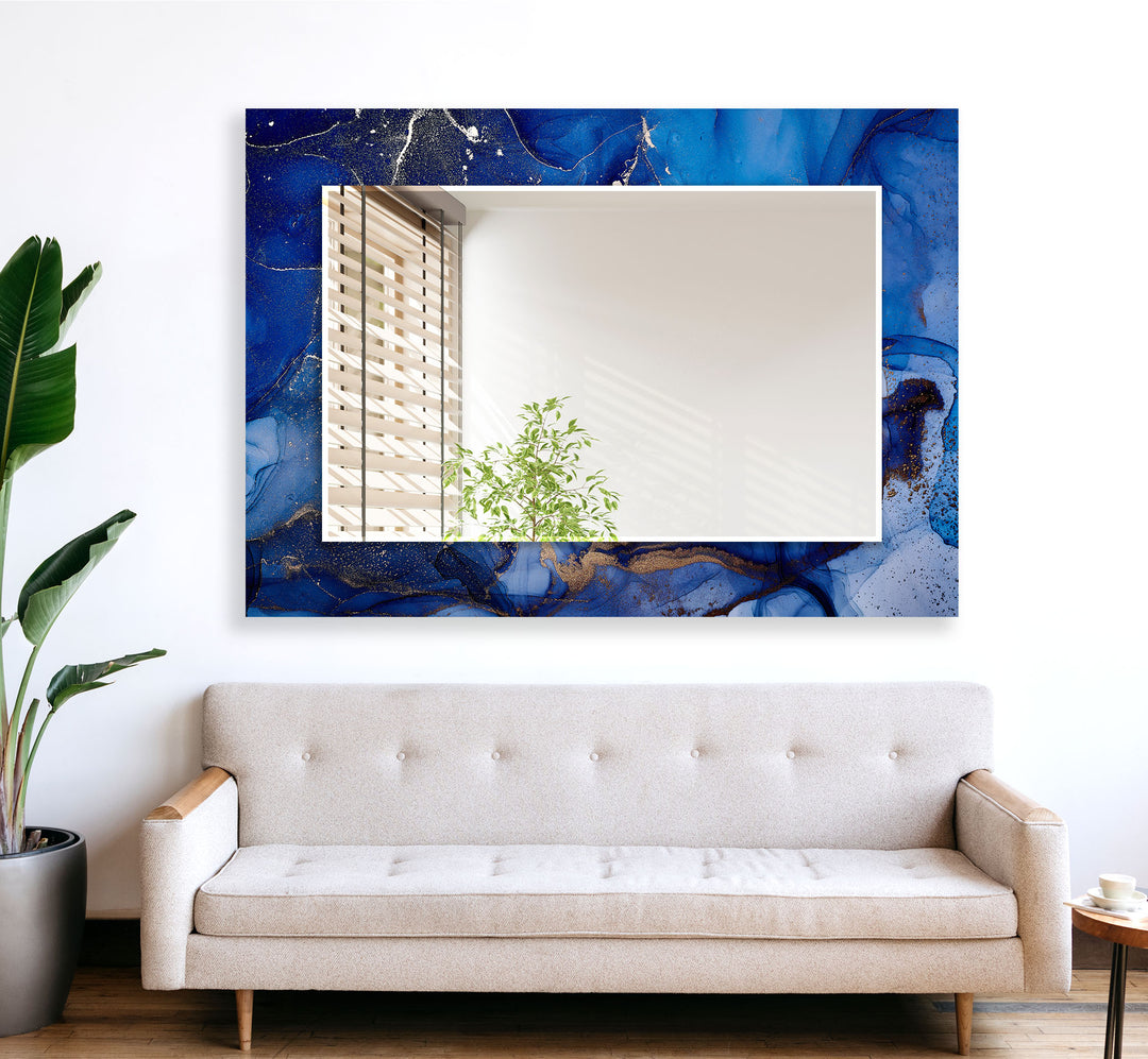 Dark Blue Abstract Wall Mirrors Abstract Mirror
