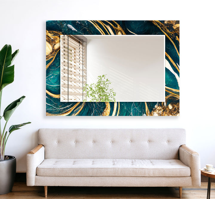 Dark Green & Gold Wall Mirror gold wall mirror
