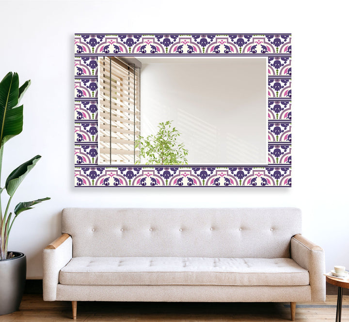 Mandala Pink and Blue Wall Mirrors Square Mirror
