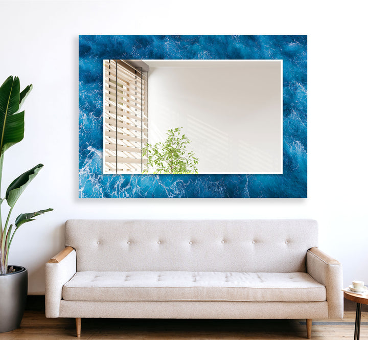 Blue Ocean Wave Wall Mirrors full length mirrors
