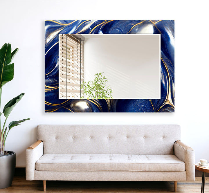 Dark Blue Huge Mirror