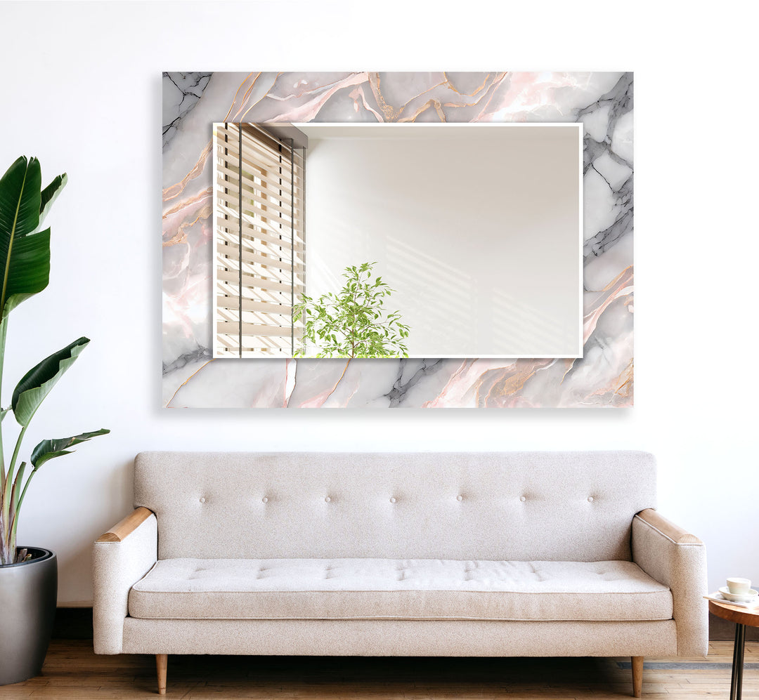 Gray Marble Design Wall Mirrors unique mirrors
