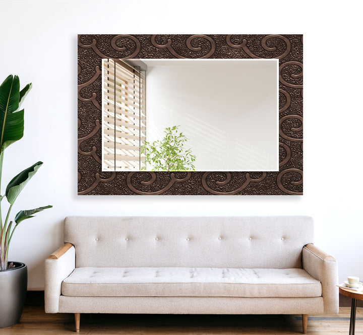 Brown Old Design Wall Mirror Red Mirror
