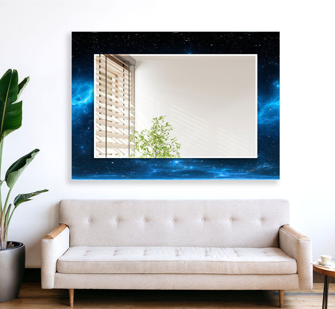 Black and Blue Abstract Wall Mirror mirror with frame
v