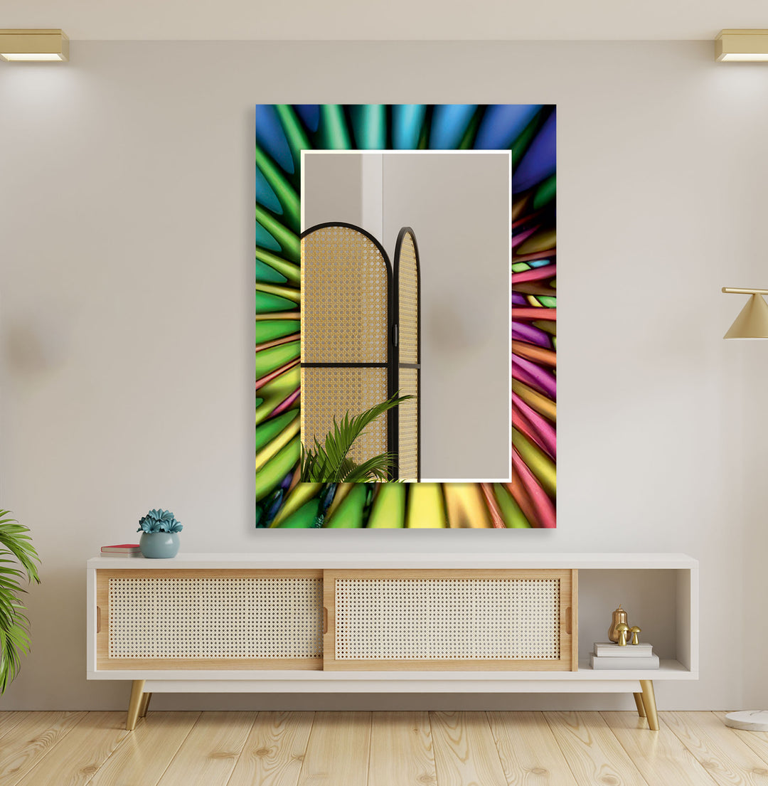 Rainbow Colors Abstract Wall Mirror large living room mirror
