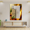 Abstract Tempered Glass Wall Mirror