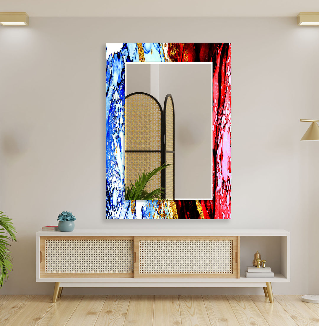 Blue & Red with Gold Wall Mirror huge wall mirror
