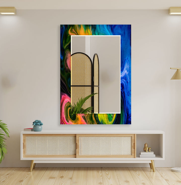 Colorful Splash Wall Mirrors Abstract Mirror
