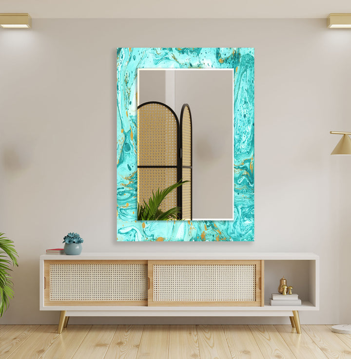 Turquoise & Golden Wall Mirrors unique mirrors
