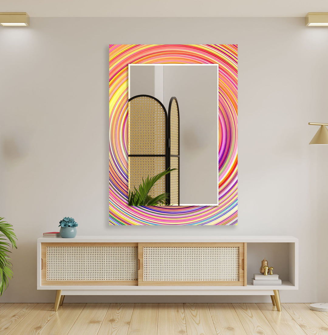 Orange Circle Round Wall Mirror Gold Wall Mirror
