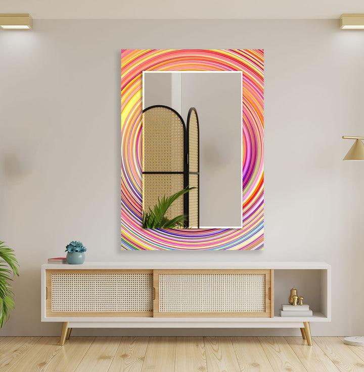 Orange Circle Round Wall Mirror Gold Wall Mirror
