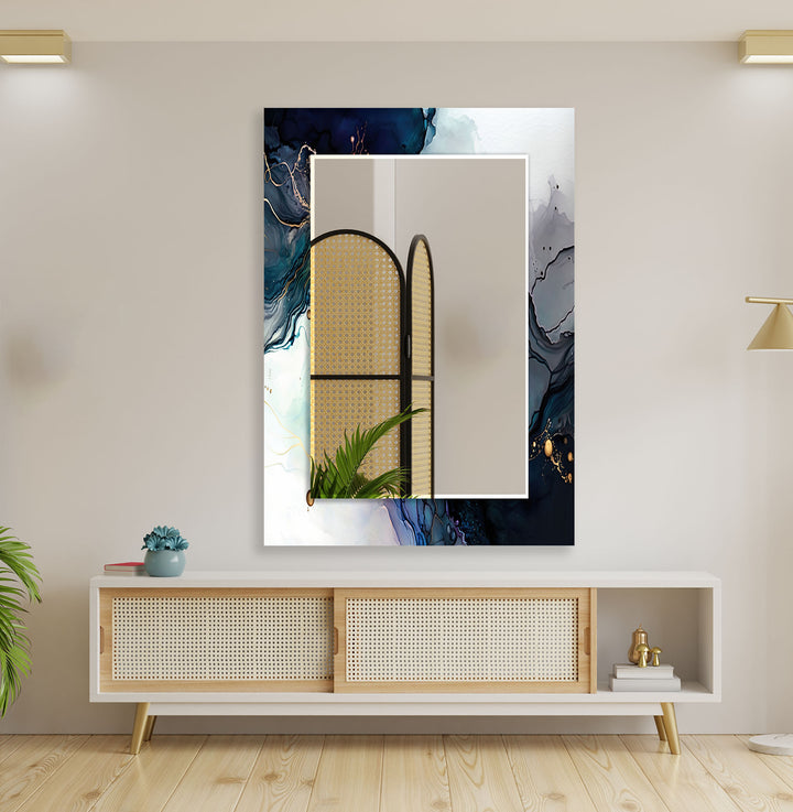 Vivid Colored Marble Wall Mirror Long Mirror
