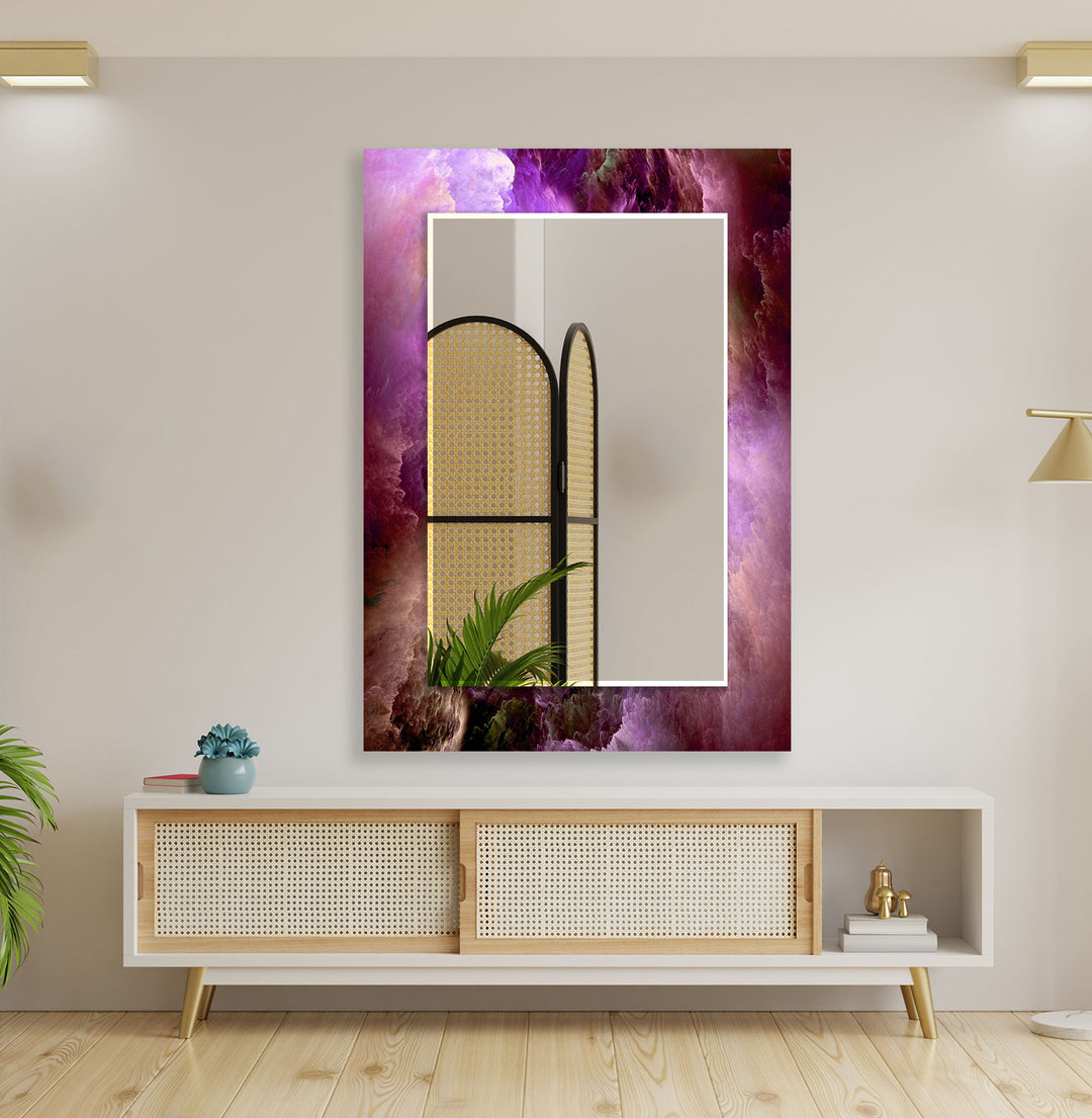 Purple Smoke View Wall Mirror Dining Room Wall Mirror
