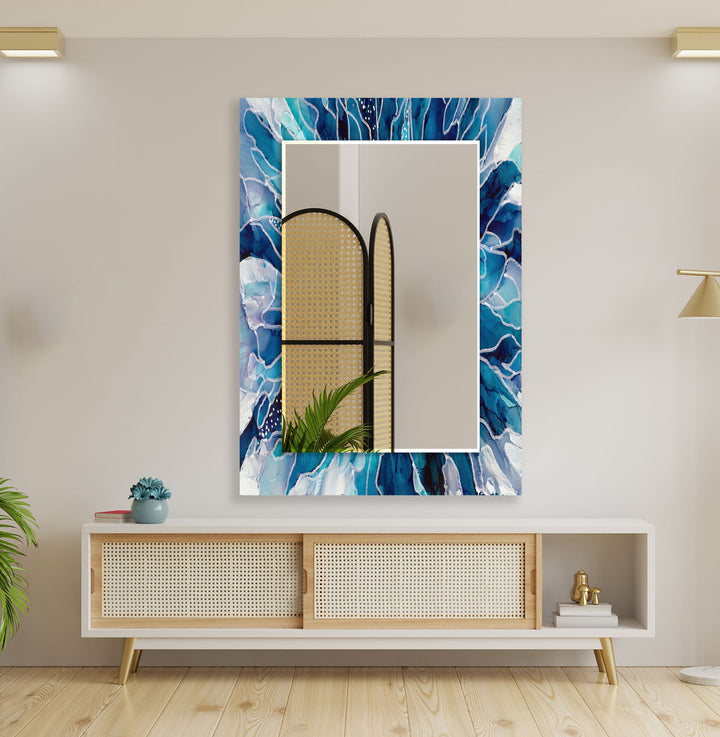 White & Blue Wall Mirror Green Wall Mirror
