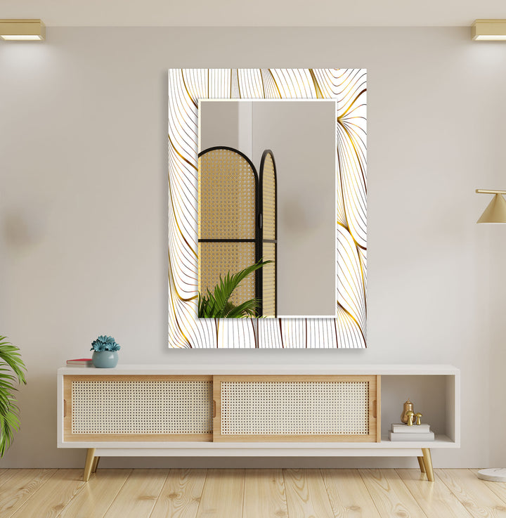 Golden White Wall Mirror black frame mirror
