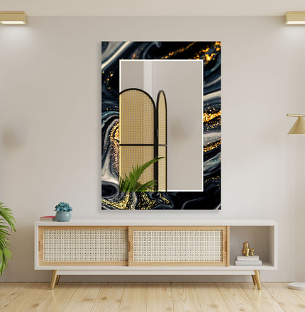 Black & Gold Wall Mirror