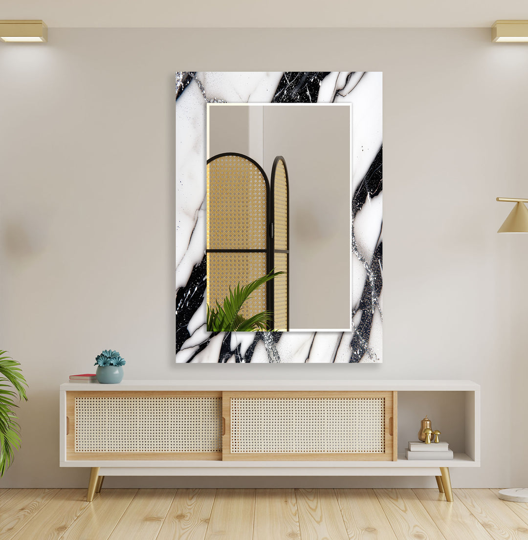 Black White Marble Wall Mirror oversized wall mirrors
