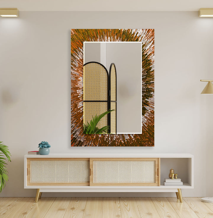 Brown Splash Wall Mirror Mosaic Mirror
