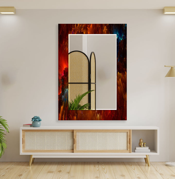 Red & Black Abstract Wall Mirror huge wall mirror