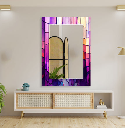 Stained Tempered Glass Wall Mirror