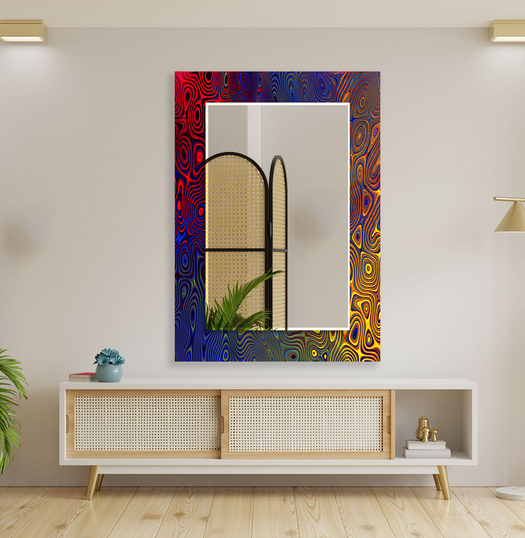 Red Yellow and Blue Wall Mirror Green Wall Mirror
