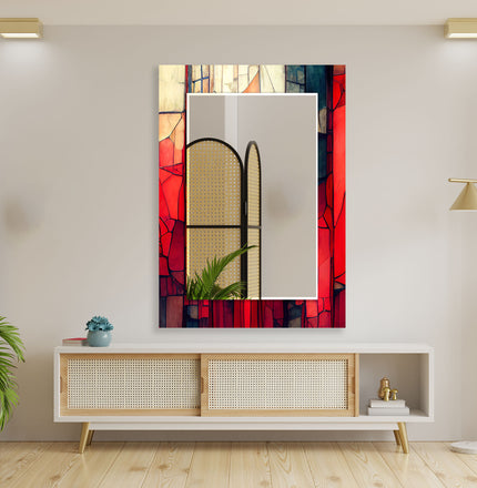 Stained Tempered Glass Wall Mirror