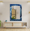 Abstract Round Tempered Glass Wall Mirror