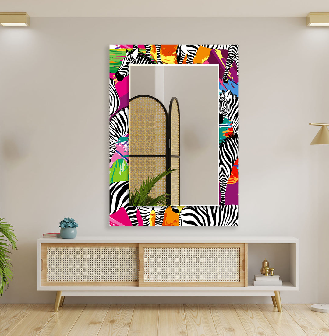 Abstract Zebras Wall Mirror Mosaic Wall Mirror
