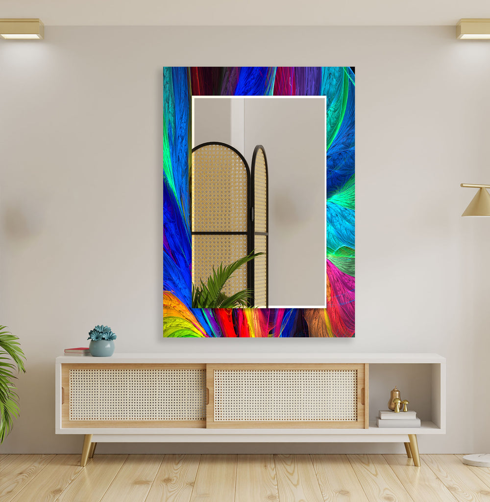 Neon Abstract Wall Mirror Mosaic Mirror 
