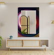 Abstract Round Tempered Glass Wall Mirror