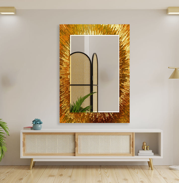 Orange Splash Round Wall Mirror Bathroom Mirror
 